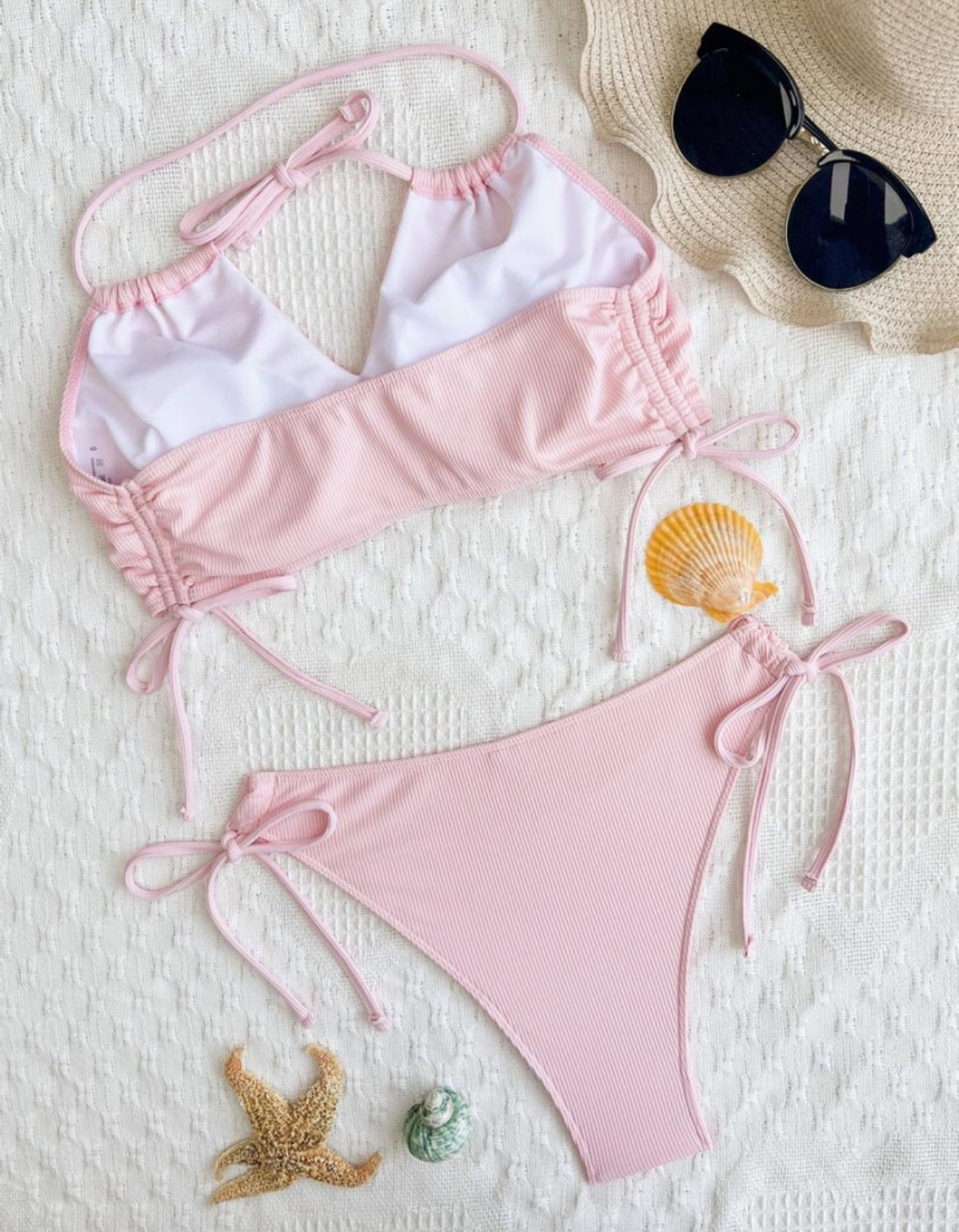 Pink Halter 2 Piece Swimsuit