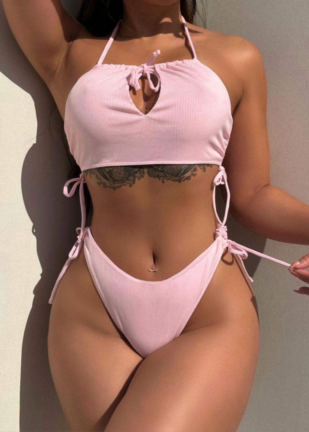 Pink Halter 2 Piece Swimsuit