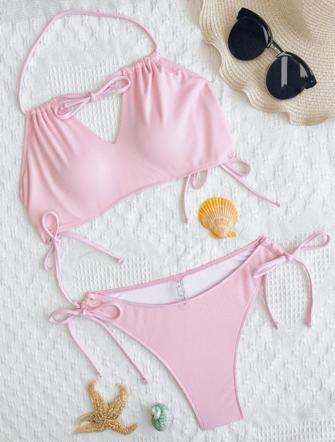 Pink Halter 2 Piece Swimsuit